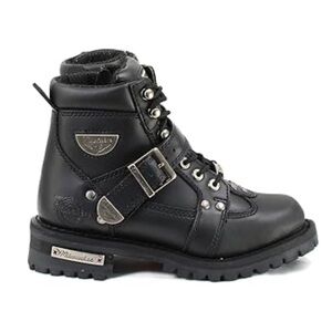 Milwaukee Road Captain Genuine Leather Moto Biker Boots Motorcycle Womens 9.5